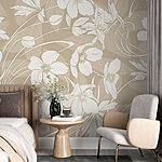Wall murals Delicate floral patterns in soft hues