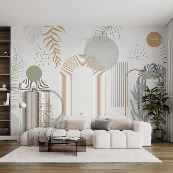 Graphic design of plants and leaves Wall mural Graphic design of plants and leaves