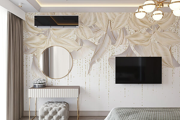 Delicate leaves in soft arrangements Wall murals Delicate leaves in soft arrangements