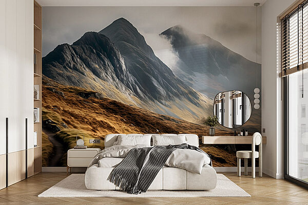 Wall murals Wall murals Mountain range with clouds (SKU: w08808)