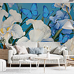Wall murals Floral elegance with vibrant butterflies.