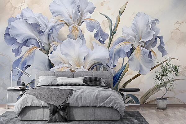 Elegant blooms in soft hues Wall murals Elegant blooms in soft hues