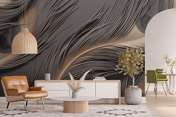 Abstract lines and curves in motion Wall murals Abstract lines and curves in motion