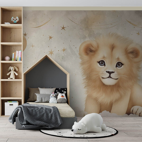 Lion cub in the sky Wall murals Lion cub in the sky