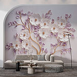 Wall murals Tree with flowers and leaves