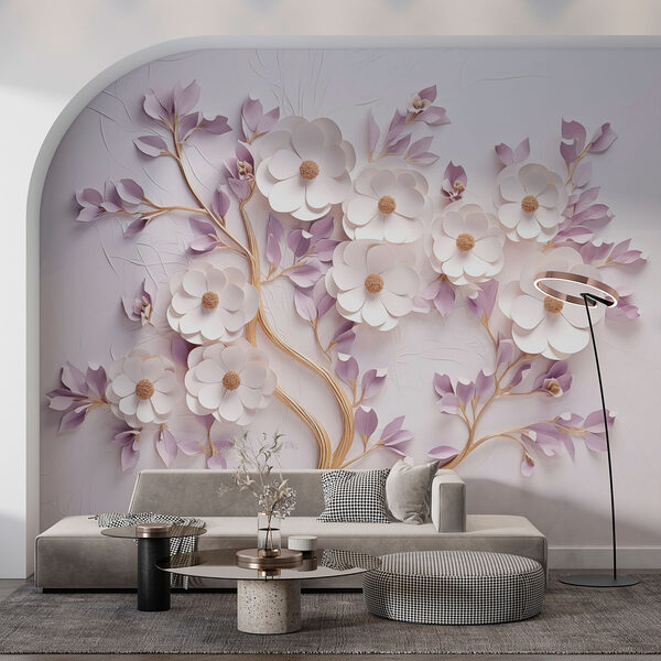 Tree with flowers and leaves Wall murals Tree with flowers and leaves