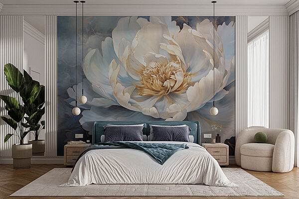 Delicate flower in soft hues Wall murals Delicate flower in soft hues