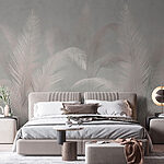 Wall murals Delicate palm leaves in muted tones