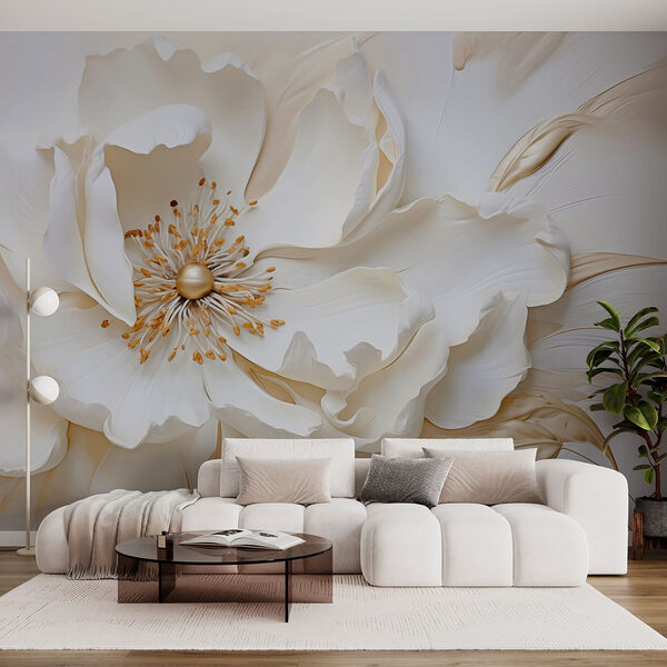 Delicate flower with soft textures Wall murals Delicate flower with soft textures
