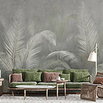 Wall murals Gentle leaves in soft hues
