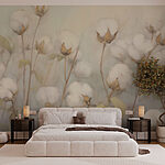Wall murals Painting of cotton flowers