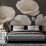 Wall murals Painting of white flowers