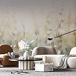 Wall murals Painting of flowers in a field