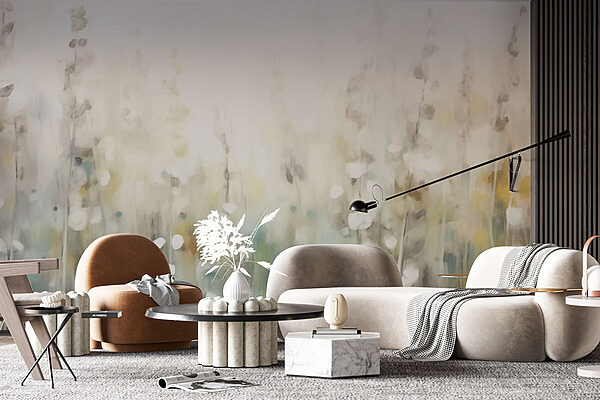 Painting of flowers in a field Wall murals Painting of flowers in a field