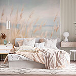 Wall murals Tall grass with a body of water in the background