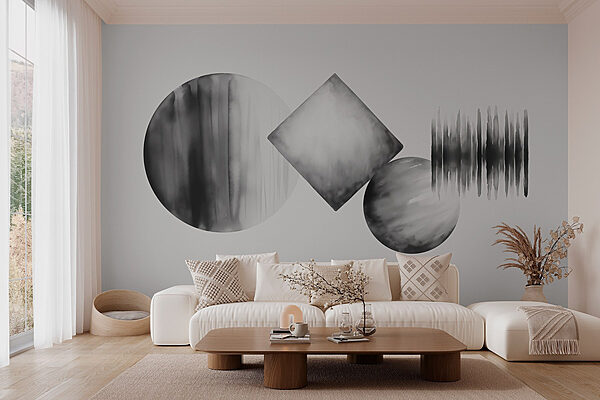 Group of circles and squares Wall murals Group of circles and squares
