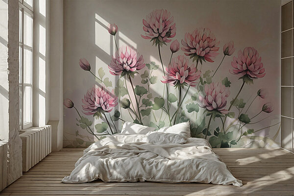 Group of pink flowers Wall murals Group of pink flowers