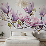 Wall murals Branch with purple flowers