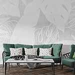 Wall murals White background with leaves