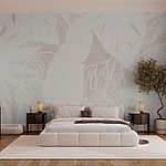 Wall murals White leaf pattern on a white surface