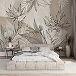 Wall murals Elegant botanical sketch in soft tones.