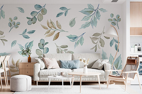 Pattern of leaves and branches Wall murals Pattern of leaves and branches