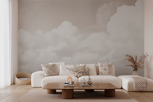 Cloudy sky with clouds Wall murals Cloudy sky with clouds
