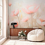 Wall murals Painting of pink flowers