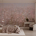 Wall murals Field of pink flowers
