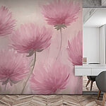 Wall murals Painting of pink flowers
