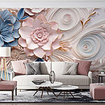 Wall murals Paper flowers and leaves