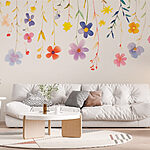 Wall murals Watercolor painting of flowers and leaves