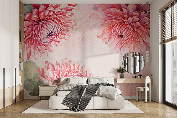 Vibrant blooms in soft pastels Wall murals Vibrant blooms in soft pastels