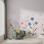 Wall murals Delicate blooms in soft pastel colors