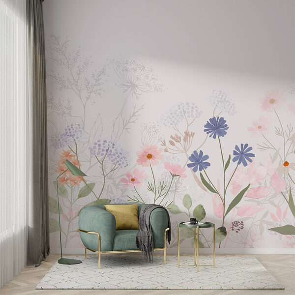 Delicate blooms in soft pastel colors Wall murals Delicate blooms in soft pastel colors