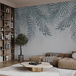 Wall murals Group of leaves on a white background