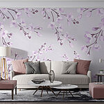 Wall murals Pattern of flowers on a white background