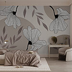 Wall murals Elegant floral pattern with gentle lines.