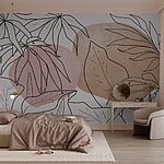 Wall murals Drawing of leaves and plants