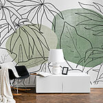 Wall murals Drawing of leaves and plants