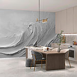 Wall murals White wall with white waves