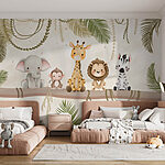 Wall murals Group of animals sitting on a branch