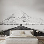 Wall murals Road leading to a snowy mountain