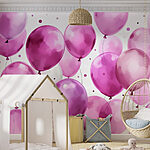 Wall murals Group of purple and white balloons