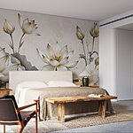 Wall murals Elegant blooms in serene tones.