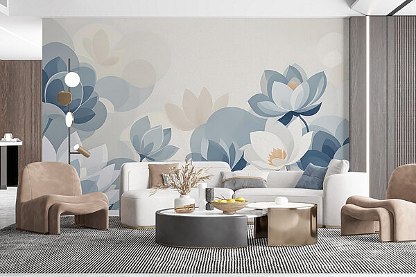 Delicate blooms in soft hues Wall murals Delicate blooms in soft hues