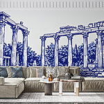 Wall murals Drawing of a stone structure with columns