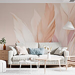 Wall murals Delicate feathers in soft hues