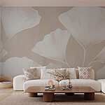 Wall murals Delicate leaves in soft tones.