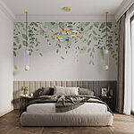 Wall murals Delicate blossoms with gentle greens